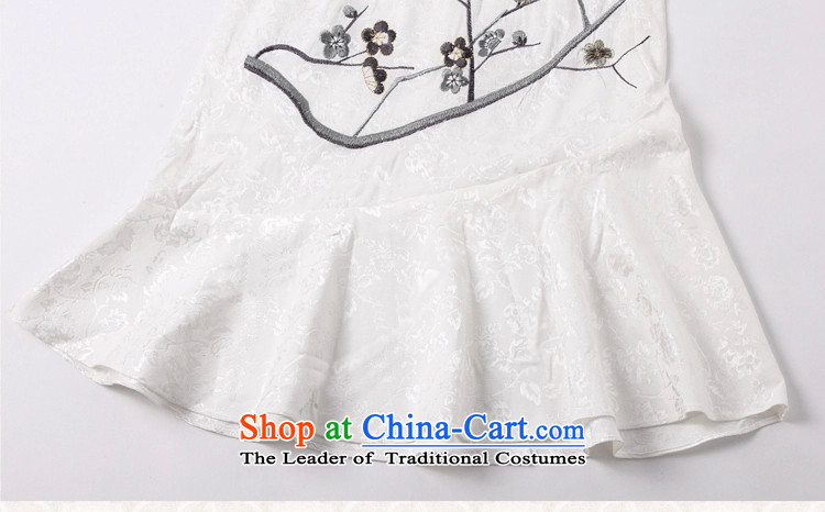 Sato Log?  2015 Spring/Summer New Short Sleeve V-Neck embroidered Phillips-head nails pearl crowsfoot petticoats embroidery short qipao B518 1123 Red XXL picture, prices, brand platters! The elections are supplied in the national character of distribution, so action, buy now enjoy more preferential! As soon as possible.