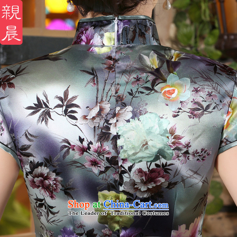 The pro-am new day-to-dos Santos silk cheongsam dress 2015 Summer improved stylish Silk Cheongsam short skirt women, Short, S-five-day shipment, the pro-am , , , shopping on the Internet