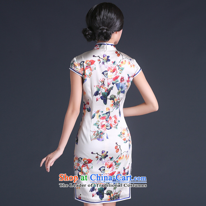 Chinese New Year 2015 classic ethnic Chinese heavyweight silk retro-to-day cheongsam dress stylish summer abounds Ms. improved XL, China Ethnic Classic (HUAZUJINGDIAN) , , , shopping on the Internet