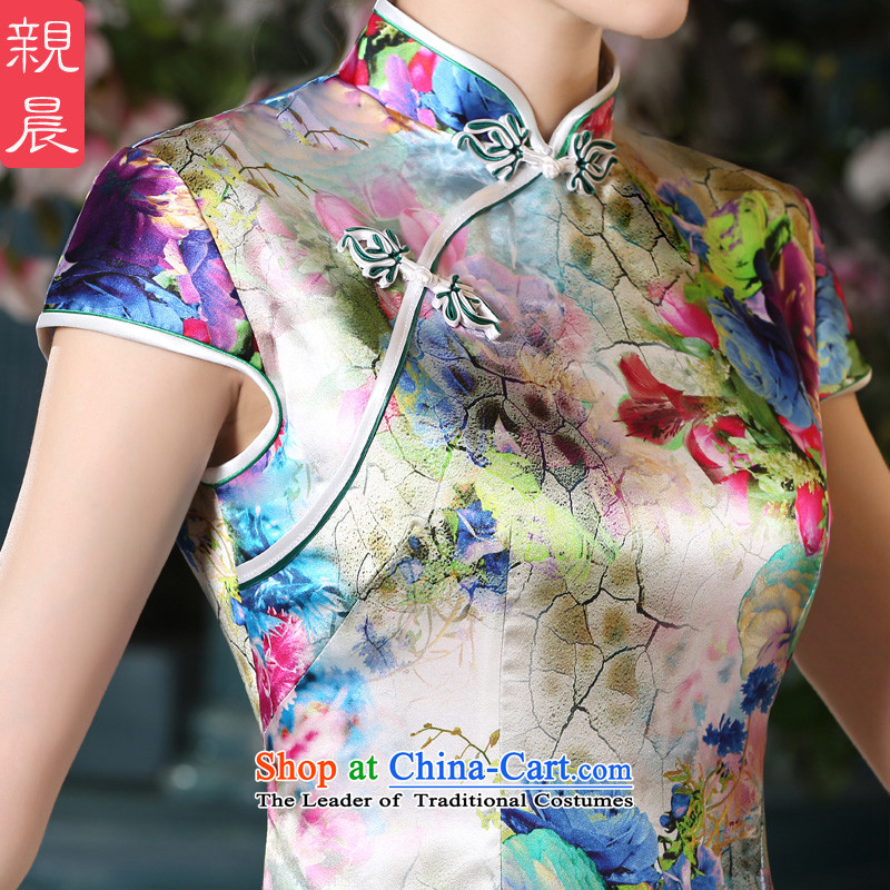 The pro-am New Silk Cheongsam dress 2015 Summer improved daily herbs extract qipao stylish short women's dresses short, M-five-day shipment, the pro-am , , , shopping on the Internet