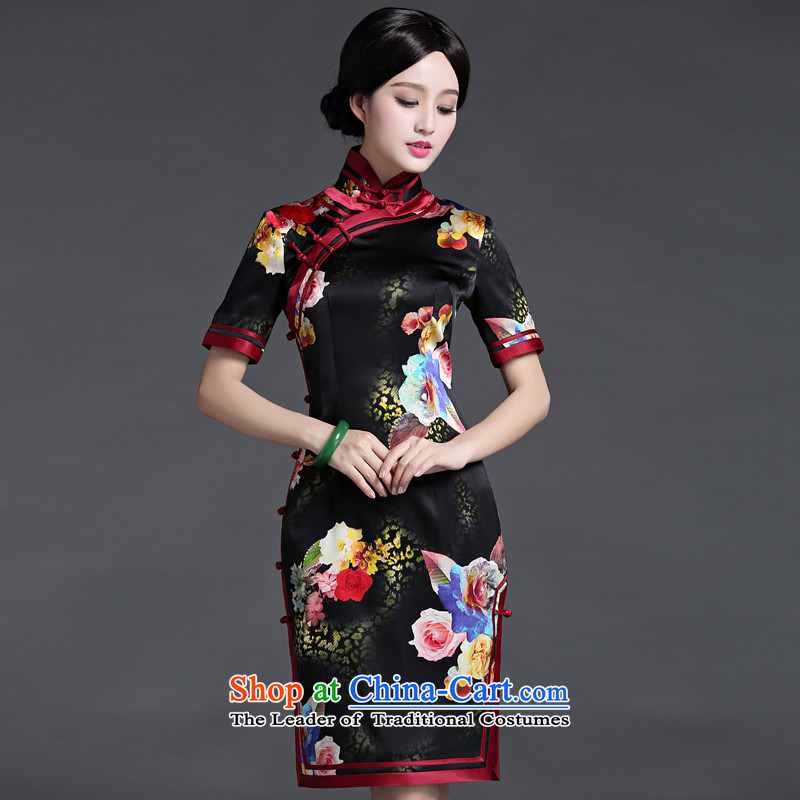 Chinese New Year 2015 classic ethnic Chinese Daily Silk Cheongsam Ms. Santos Silk Dresses improved stylish summer suit , China Ethnic Classic (HUAZUJINGDIAN) , , , shopping on the Internet