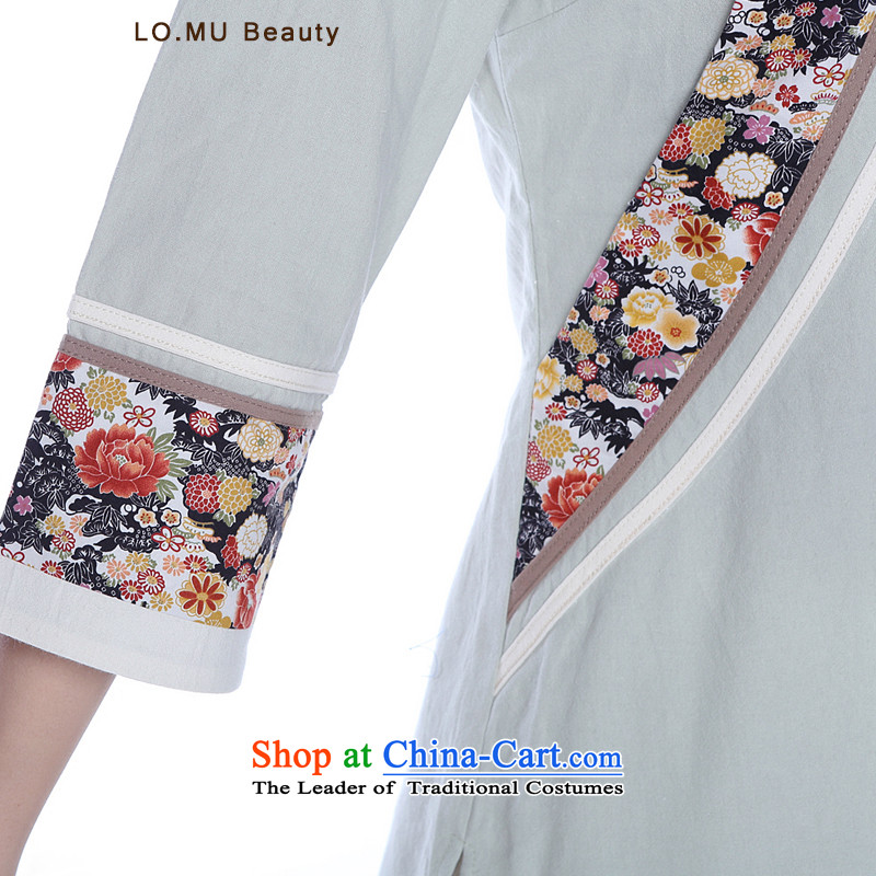 Covered by Ms. Tang dynasty covered by summer cotton linen dress Chinese tea service qipao shirts retro China wind improved Han-figure of M in color code ,LO.MU beauty,,, shopping on the Internet