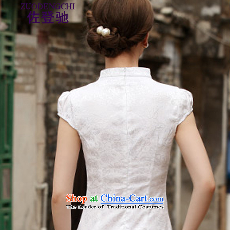 Sato Log? 2015 new stylish short qipao summer improved cheongsam dress cheongsam dress B518 Ms. daily 1120 White XL, Sato Log?ZUODENGCHI) , , , shopping on the Internet