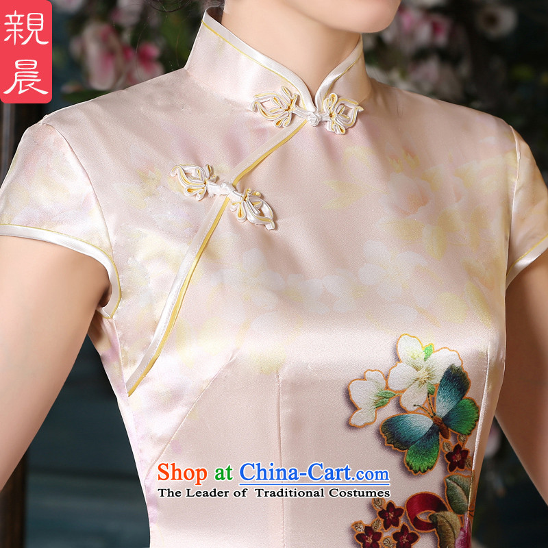 The pro-am New Silk Cheongsam short of 2015 Summer improved couture daily cheongsam dress sauna silk dresses short, L-five days shipment, the pro-am , , , shopping on the Internet