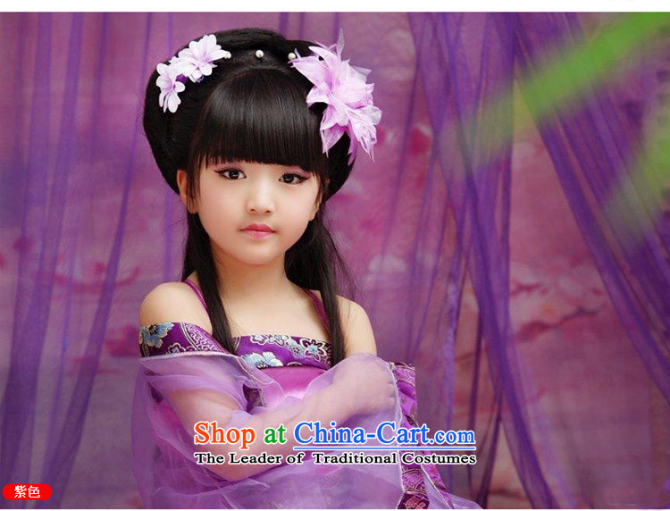Time Syria classic prey Li Han-summer girls children costume Gwi-small queen national costumes guzheng long skirt performances showing the service 7 fairies Tang dynasty princess light purple 150CM photo, prices, brand platters! The elections are supplied in the national character of distribution, so action, buy now enjoy more preferential! As soon as possible.