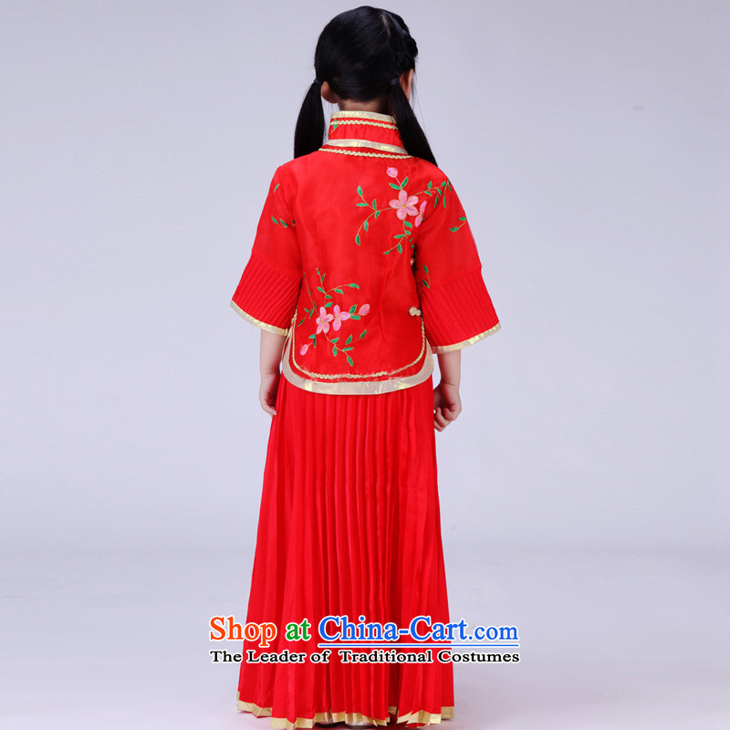 The Syrian children ancient costumes time girls guzheng guqin costumes will replace the girl child of the Republic of Korea students wearing miss replacing photographic portrait fairies skirt clothes pink 150CM, time Syrian shopping on the Internet has be