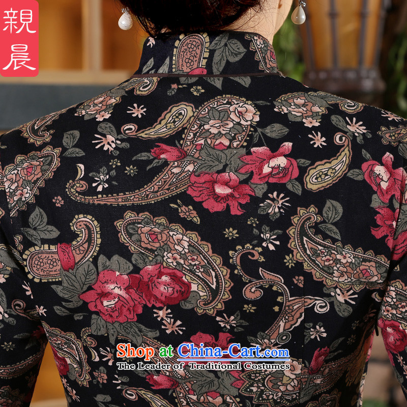 The pro-am new cotton linen cheongsam dress 2015 summer day-to-female retro style qipao skirt in improved long) long M pro-am , , , shopping on the Internet