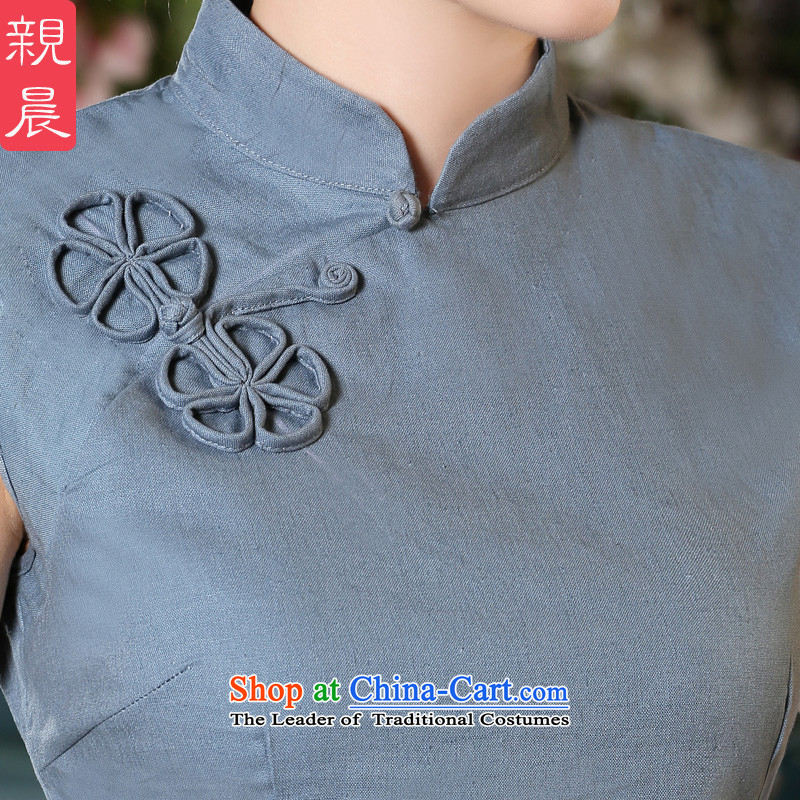 The pro-am new cotton linen cheongsam dress 2015 summer daily retro style cotton linen qipao improved female T-shirt + skirts shirt XL, pro-am , , , shopping on the Internet