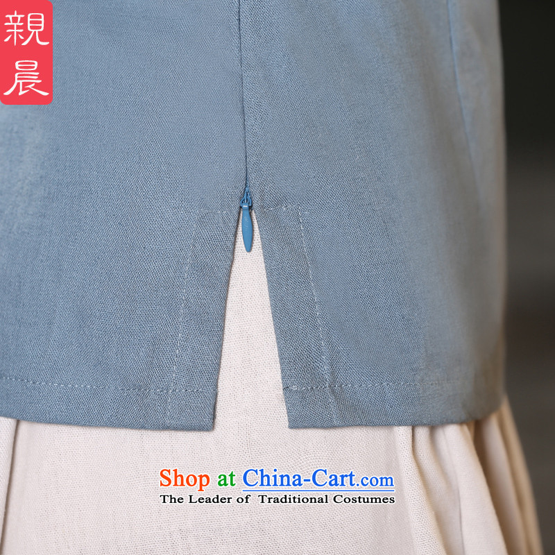 The pro-am new cotton linen cheongsam dress 2015 summer daily retro style cotton linen qipao improved female T-shirt + skirts shirt XL, pro-am , , , shopping on the Internet