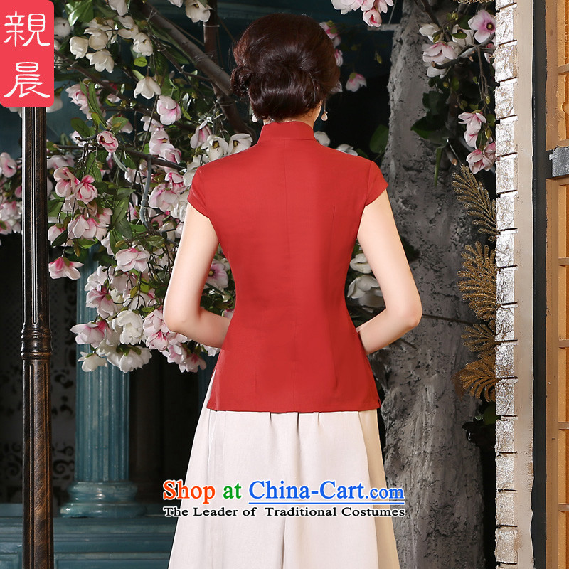 The pro-am New Clothes Summer qipao 2015 Ms. improved Stylish retro daily cotton linen cheongsam dress shirt + skirts , M, PRO-AM , , , shopping on the Internet