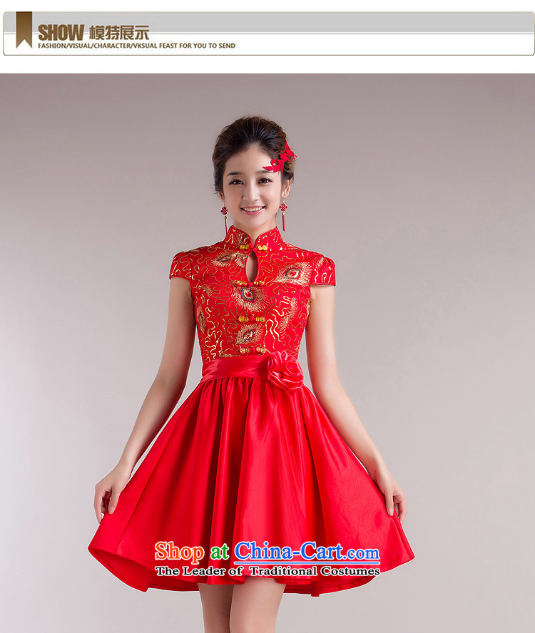 Embroidered bridal package is shoulder short-sleeved marriage bows wedding dress small Dress Short of qipao gown red dragon made does not allow for pictures, prices, brand platters! The elections are supplied in the national character of distribution, so action, buy now enjoy more preferential! As soon as possible.