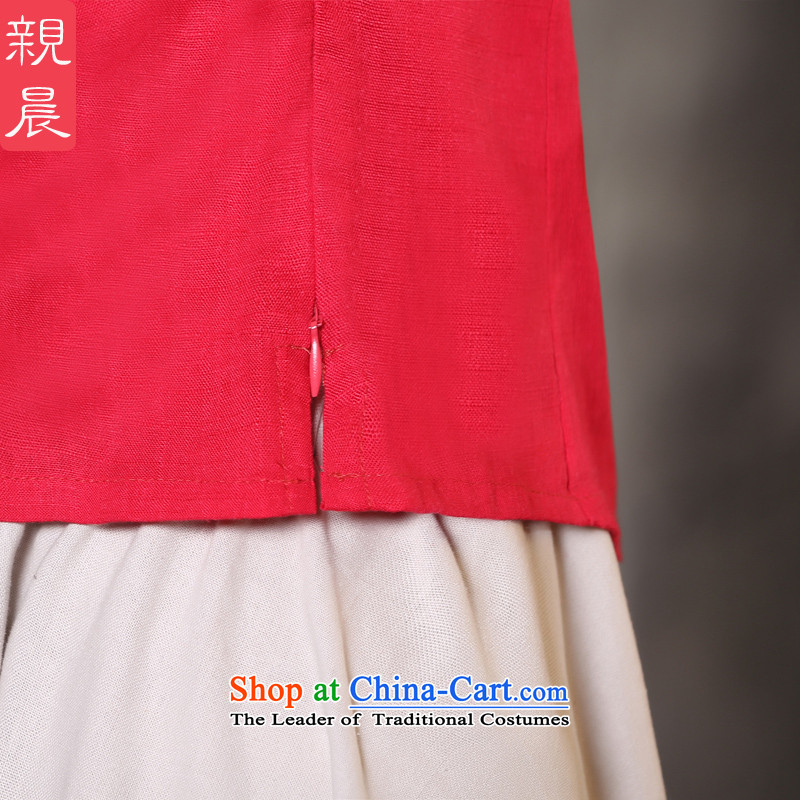 The pro-am new cotton Linen Dress Shirt, long QIPAO) 2015 Summer female improved retro everyday Dress Shirt + skirts 2XL, pro-am , , , shopping on the Internet