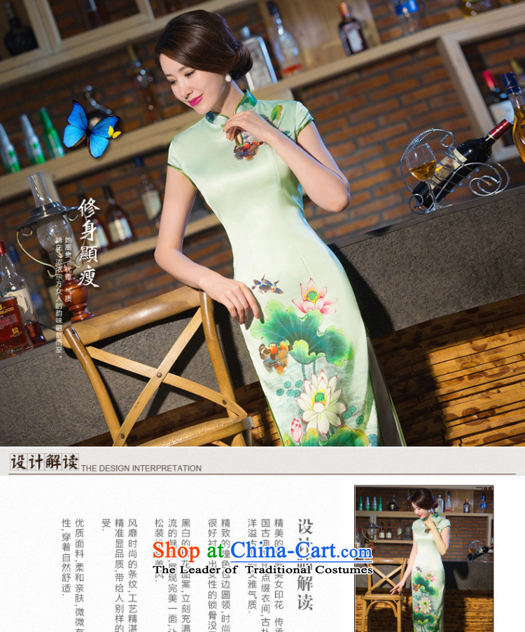 Dan smoke cheongsam long water droplets Mock-neck Sau San video thin daily short-sleeved Chinese cheongsam dress improved long gown Tsing start  S picture, prices, brand platters! The elections are supplied in the national character of distribution, so action, buy now enjoy more preferential! As soon as possible.