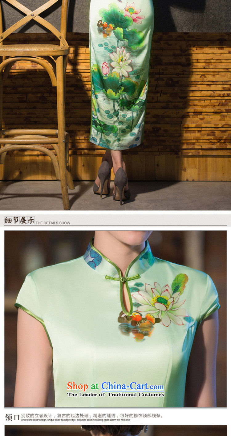 Floral qipao long water droplets Mock-neck Sau San video thin daily short-sleeved Chinese cheongsam dress improved long gown Tsing Start 2XL Photo, prices, brand platters! The elections are supplied in the national character of distribution, so action, buy now enjoy more preferential! As soon as possible.