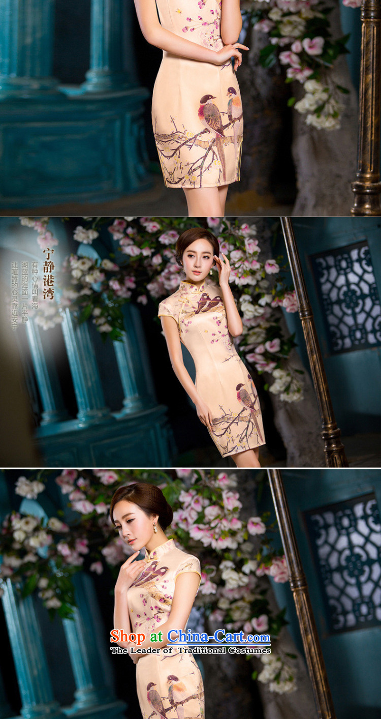 The five senses figure daily fashion improved Silk Cheongsam short skirt China wind 2015 Summer new picture color photo of Qipao M, prices, brand platters! The elections are supplied in the national character of distribution, so action, buy now enjoy more preferential! As soon as possible.