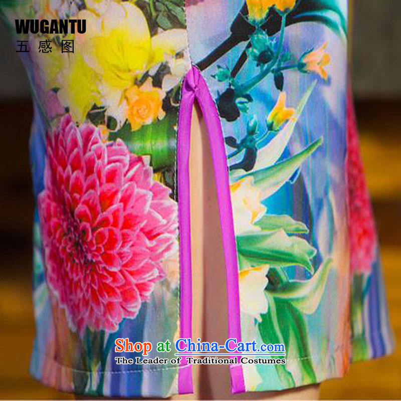 The five senses the new summer 2015 figure short qipao daily fashion improved Sau San cheongsam dress China wind qipao female suit XXL, Five-sense figure (WUGANTU) , , , shopping on the Internet