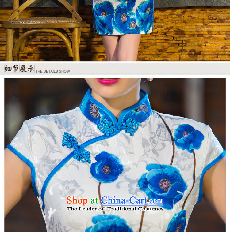 The five senses figure daily fashion improved cheongsam dress China wind ethnic 2015 Summer new short qipao female Blue M picture, prices, brand platters! The elections are supplied in the national character of distribution, so action, buy now enjoy more preferential! As soon as possible.