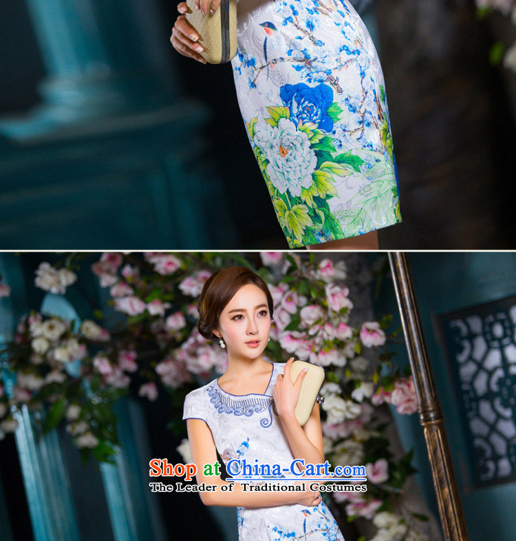 The five senses figure for summer 2015 new embroidery short, temperament cotton jacquard Sau San cheongsam dress China wind short qipao female picture color pictures, prices, XL brand platters! The elections are supplied in the national character of distribution, so action, buy now enjoy more preferential! As soon as possible.