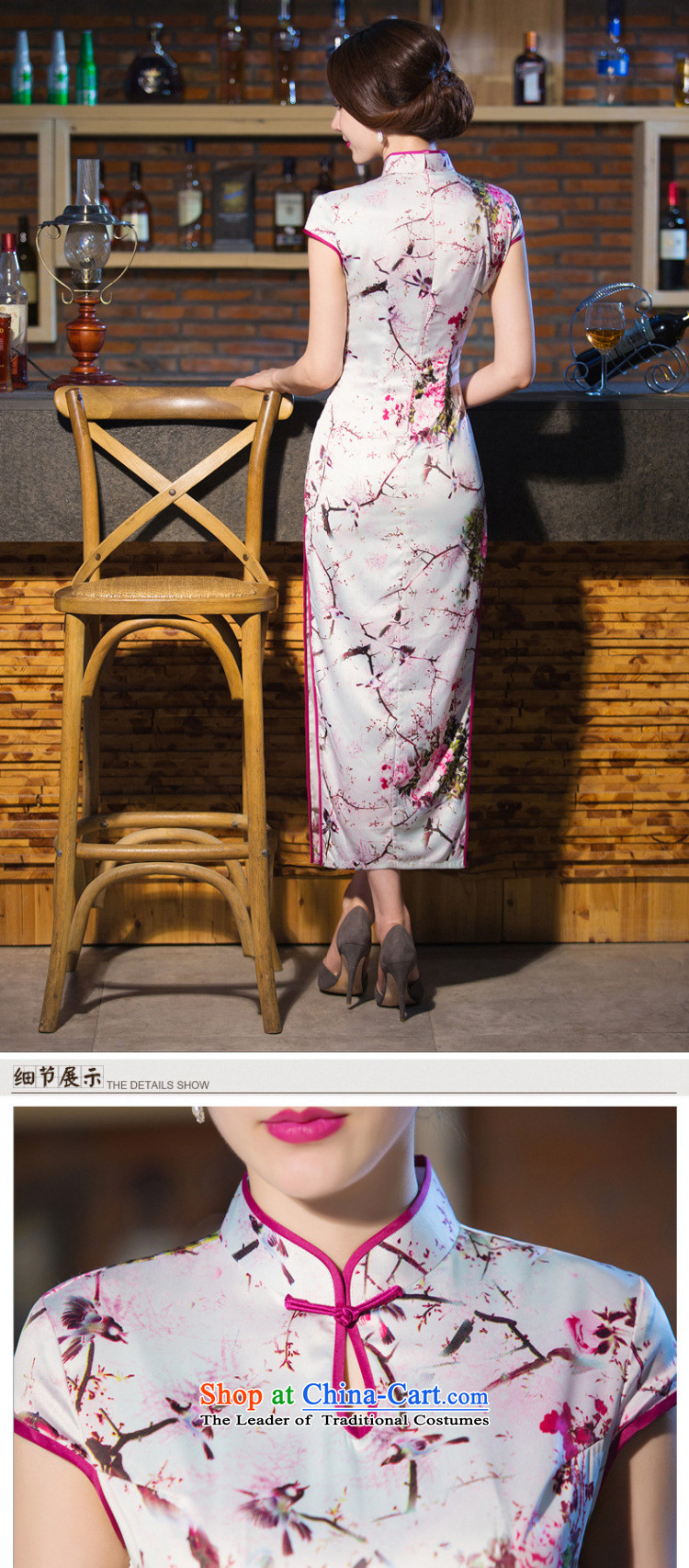 Five-sense 2015 Summer new upscale figure Silk Cheongsam daily improvement of the Sau San long skirt dress China wind qipao female suit XL Photo, prices, brand platters! The elections are supplied in the national character of distribution, so action, buy now enjoy more preferential! As soon as possible.