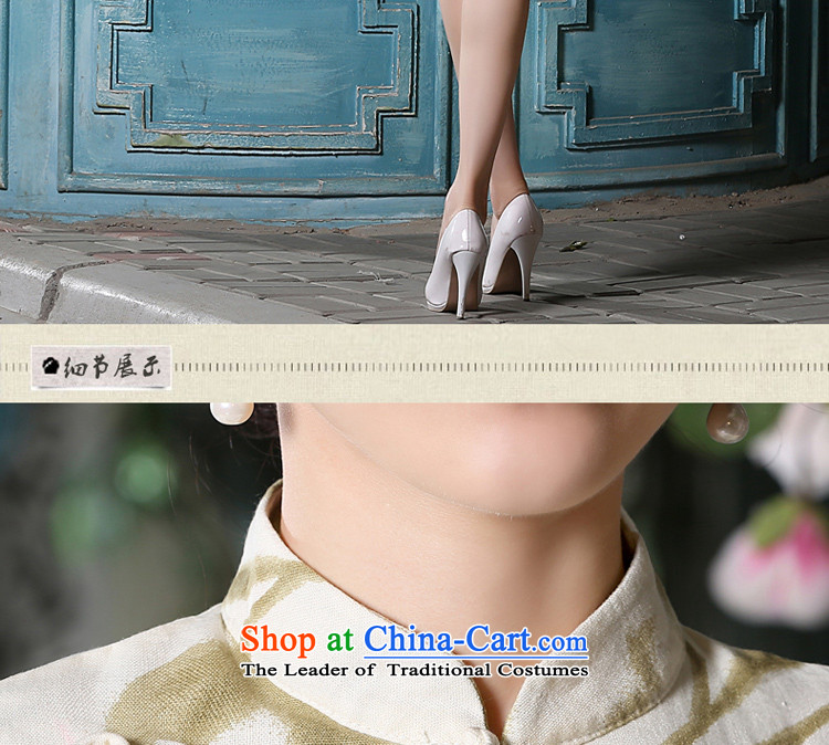 The pro-am summer new cotton linen dress retro improvements 2015 Daily Tang ethnic Han-short-sleeved T-shirt + T-shirt, beige qipao short skirt L picture, prices, brand platters! The elections are supplied in the national character of distribution, so action, buy now enjoy more preferential! As soon as possible.