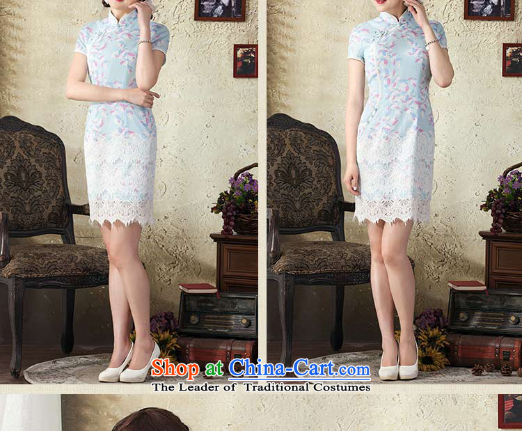 There examining lady Yat 2015 new summer cheongsam dress improved stylish stamp cotton linen cheongsam dress Blue M picture, prices, brand platters! The elections are supplied in the national character of distribution, so action, buy now enjoy more preferential! As soon as possible.