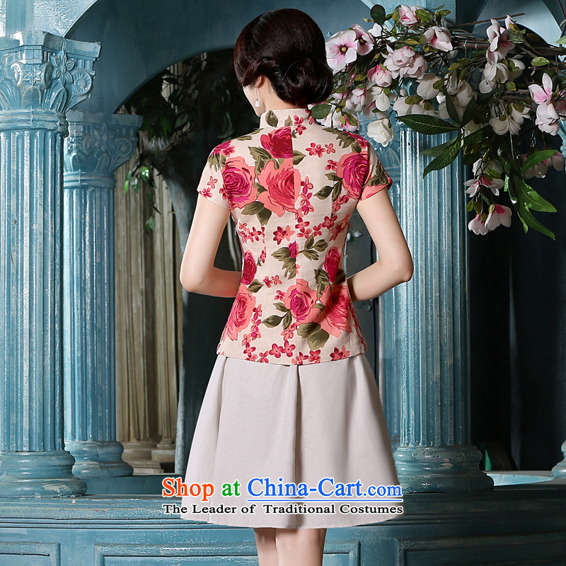 The pro-am for summer 2015 new women's Chinese shirt cotton linen flax ethnic daily stylish shirt 2XL, female qipao improved pro-am , , , shopping on the Internet