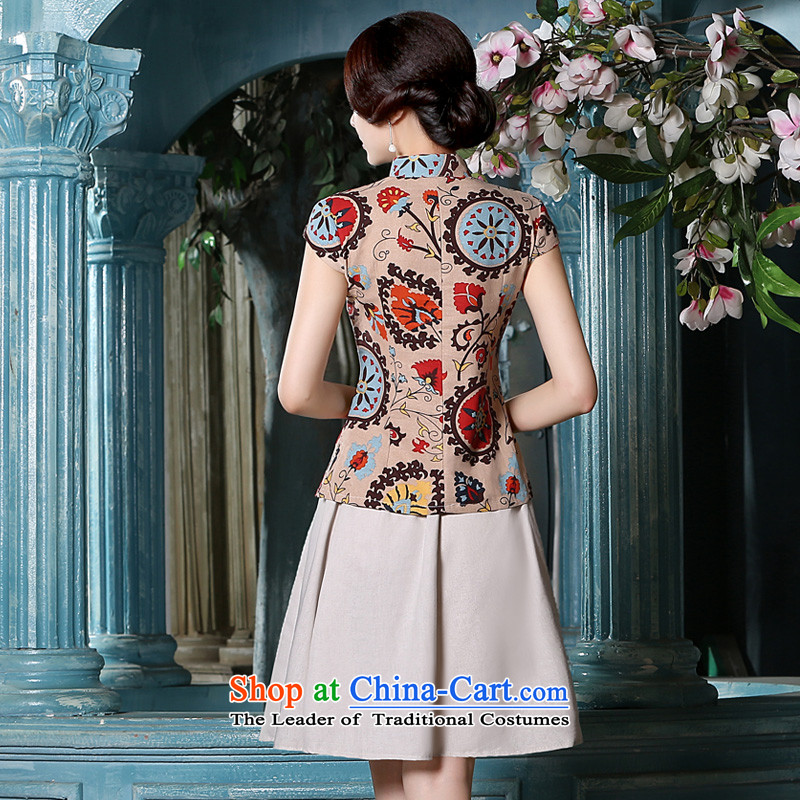 The pro-am a new summer, cotton linen flax cheongsam traditional Chinese ethnic dresses daily improved qipao T-shirt , jacket pro-am , , , shopping on the Internet