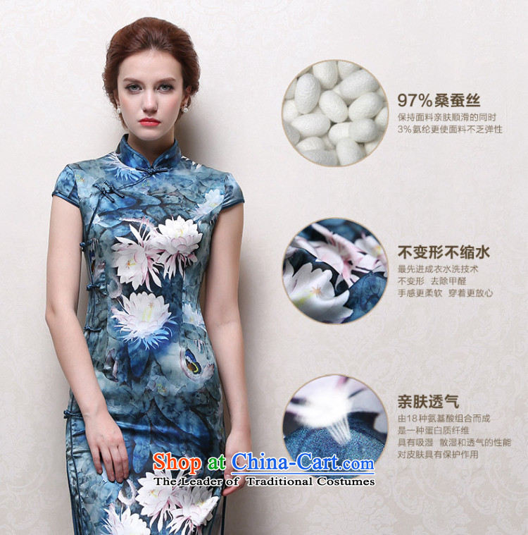  The spring and summer of 2015, Marten, women's upscale improved qipao gown length of silk Chinese female Foutune of dresses days following the first M pictures, prices, brand platters! The elections are supplied in the national character of distribution, so action, buy now enjoy more preferential! As soon as possible.