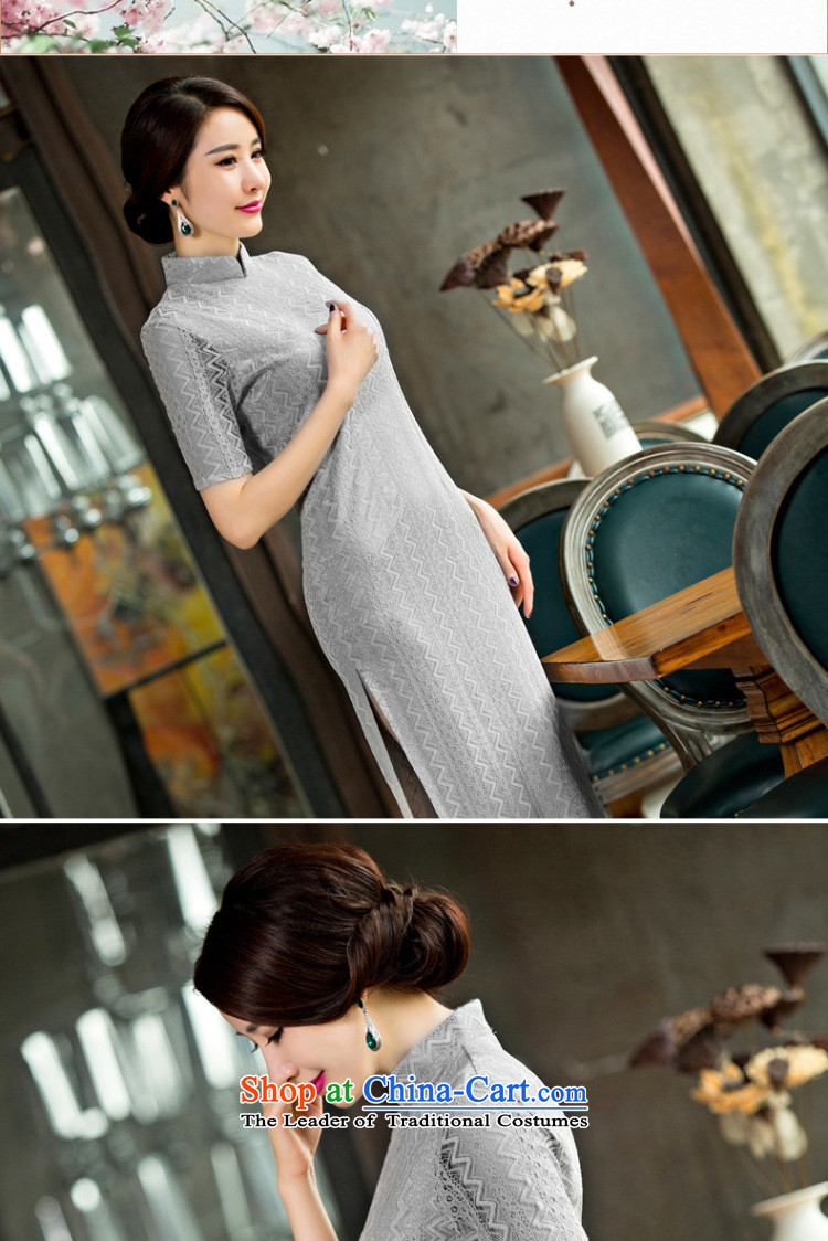 Figure 5 senses a new summer, lace long retro elegant qipao Sau San cheongsam dress dress gray S picture, prices, brand platters! The elections are supplied in the national character of distribution, so action, buy now enjoy more preferential! As soon as possible.