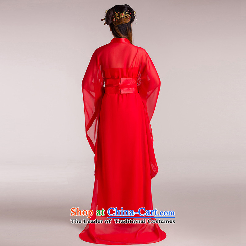 Time Syrian Red Buddha female costume clothing Bruce Lee Chang Han-girl guzheng will rationalize ladies photo album Han-Women's dress clothes women fairies Princess Halloween white photo building are suitable for time code 160-175cm, Syrian shopping on th