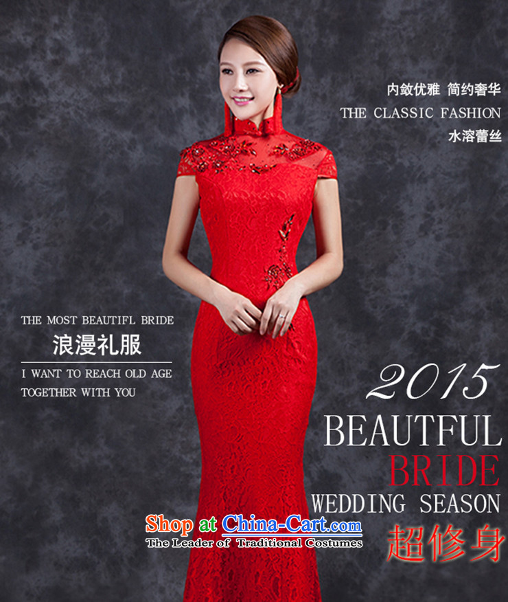 Ya Arts Workshop 2015 new bride with bore wedding dress retro improved stylish long red bows to lace qipao SS194 QIPAO RED M picture, prices, brand platters! The elections are supplied in the national character of distribution, so action, buy now enjoy more preferential! As soon as possible.
