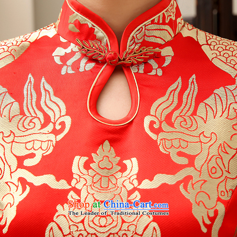 Embroidered bride 2015 winter is by no means new services thick retro look like toasting champagne long long-sleeved CHINESE CHEONGSAM without cotton single XL suzhou embroidery brides, shipment has been pressed shopping on the Internet