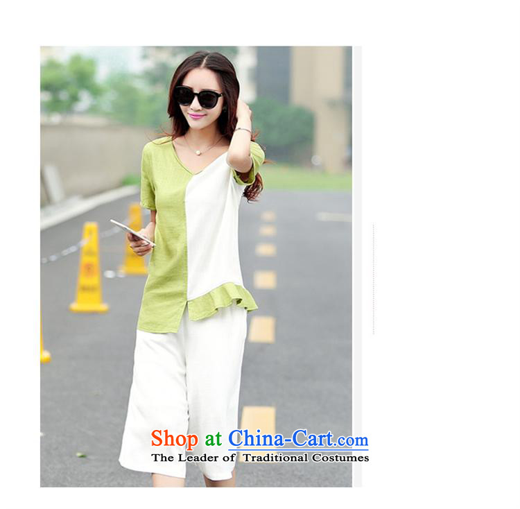 Orange Tysan *2015 summer new liberal larger cotton linen color plane clothes stitching + 7 to widen and trousers and comfortable two kits green L picture, prices, brand platters! The elections are supplied in the national character of distribution, so action, buy now enjoy more preferential! As soon as possible.