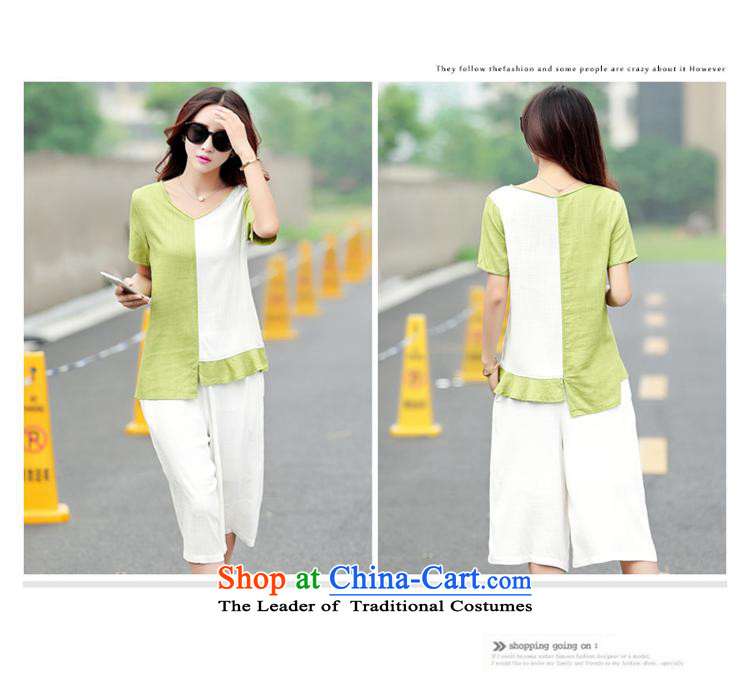 Orange Tysan *2015 summer new liberal larger cotton linen color plane clothes stitching + 7 to widen and trousers and comfortable two kits green L picture, prices, brand platters! The elections are supplied in the national character of distribution, so action, buy now enjoy more preferential! As soon as possible.