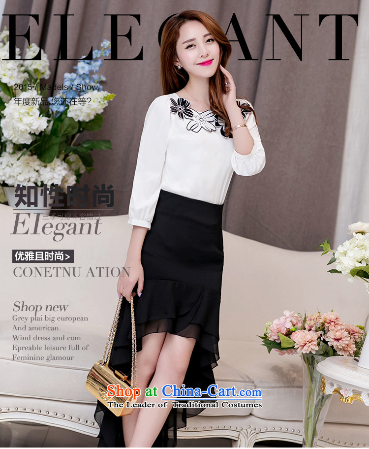 Orange Tysan *2015 summer trend floral decorations round-neck collar 7 cuff chiffon shirt + Video thin crowsfoot skirt two kits white L picture, prices, brand platters! The elections are supplied in the national character of distribution, so action, buy now enjoy more preferential! As soon as possible.