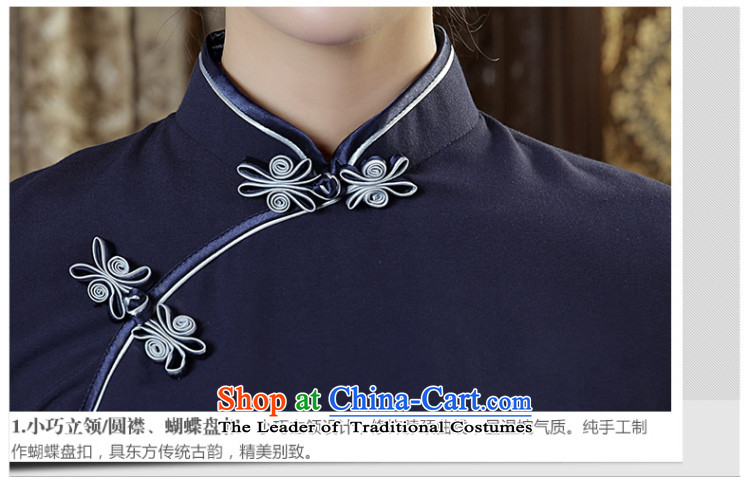 [Sau Kwun Tong] yun hsiang 2015 Autumn replacing the new President Tang Dynasty Chinese cheongsam dress shirt improved Blue M picture, prices, brand platters! The elections are supplied in the national character of distribution, so action, buy now enjoy more preferential! As soon as possible.