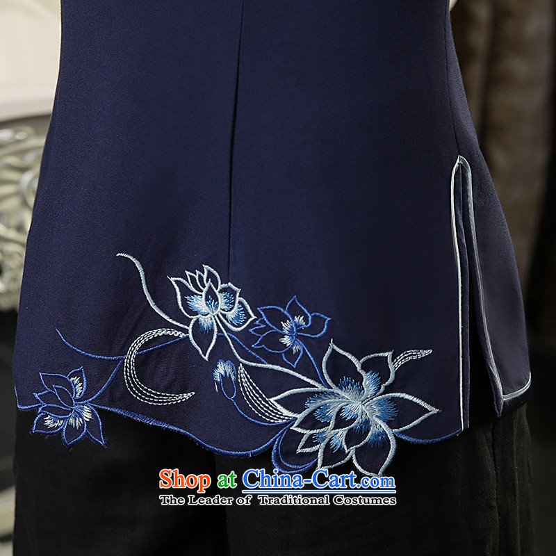 [Sau Kwun Tong] yun hsiang 2015 Autumn replacing the new President Tang Dynasty Chinese cheongsam dress shirt improved Blue M Soo-Kwun Tong shopping on the Internet has been pressed.