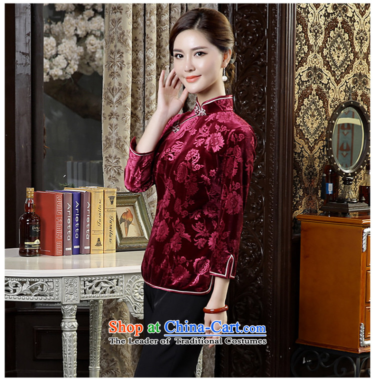 [Sau Kwun Tong Fu Yan Chau load] new scouring pads in 2015 Ms. Tang dynasty retro-sleeved shirt qipao wine red XL Photo, prices, brand platters! The elections are supplied in the national character of distribution, so action, buy now enjoy more preferential! As soon as possible.