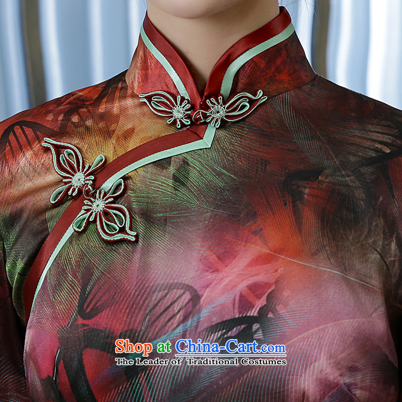 [Sau Kwun Tong] thousands of colors by 2015 Autumn new high-end Silk Cheongsam retro in long-sleeved Dress Suit M, Sau Kwun Tong shopping on the Internet has been pressed.