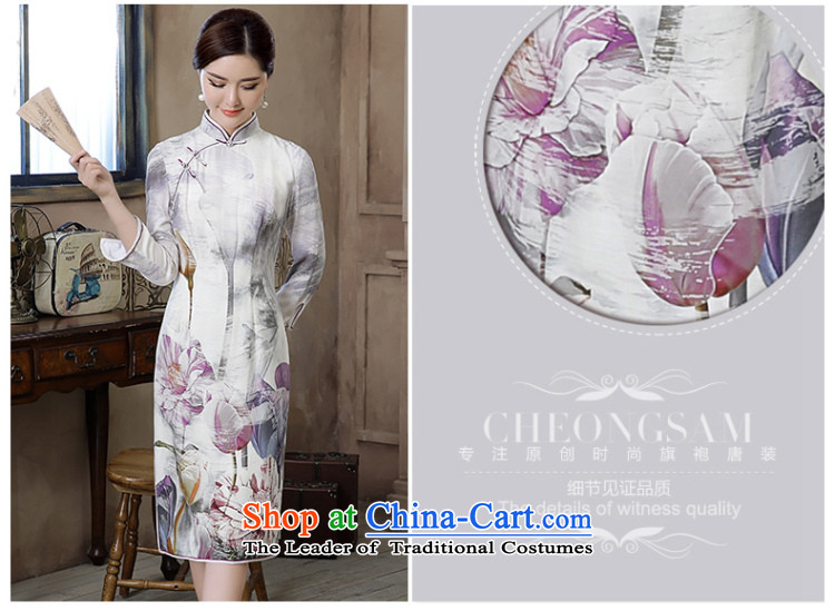 [Sau Kwun Tong] Chien autumn 2015 I should be grateful if you would have new long-sleeved QIPAO) light ink retro cheongsam dress suits wind XL Photo, prices, brand platters! The elections are supplied in the national character of distribution, so action, buy now enjoy more preferential! As soon as possible.