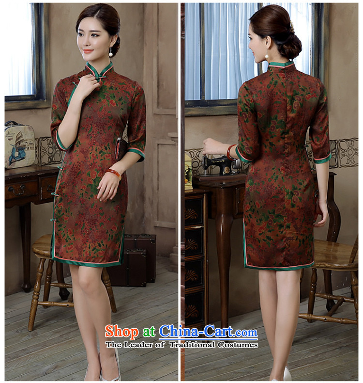 [Sau Kwun Tong] thousands of Ko Yo new high-end 2015 silk yarn retro stamp cloud of incense in cuff cheongsam dress suit M picture, prices, brand platters! The elections are supplied in the national character of distribution, so action, buy now enjoy more preferential! As soon as possible.