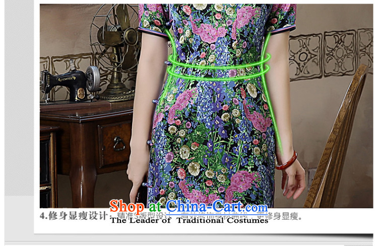 [Sau Kwun Tong] sexy women 2015 Autumn new high-end Silk Cheongsam high on the forklift truck long long dress suit L picture, prices, brand platters! The elections are supplied in the national character of distribution, so action, buy now enjoy more preferential! As soon as possible.
