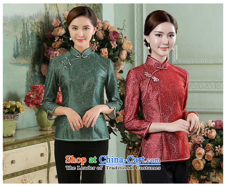 [Sau Kwun Tong] Che-arts new) Autumn 2015 Ms. Tang Dynasty Chinese improved lace qipao dark red T-shirt XXL picture, prices, brand platters! The elections are supplied in the national character of distribution, so action, buy now enjoy more preferential! As soon as possible.