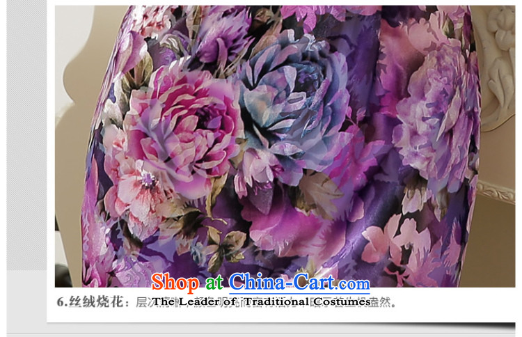[Sau Kwun Tong] flowers fall 2015 King new long-sleeved) scouring pads burned out retro cheongsam dress suit M picture, prices, brand platters! The elections are supplied in the national character of distribution, so action, buy now enjoy more preferential! As soon as possible.