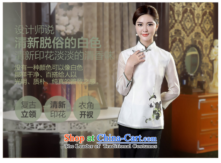 [Sau Kwun Tong] in the autumn of 2015, glistening New Tang blouses fresh stamp white pictures, prices, S brand platters! The elections are supplied in the national character of distribution, so action, buy now enjoy more preferential! As soon as possible.