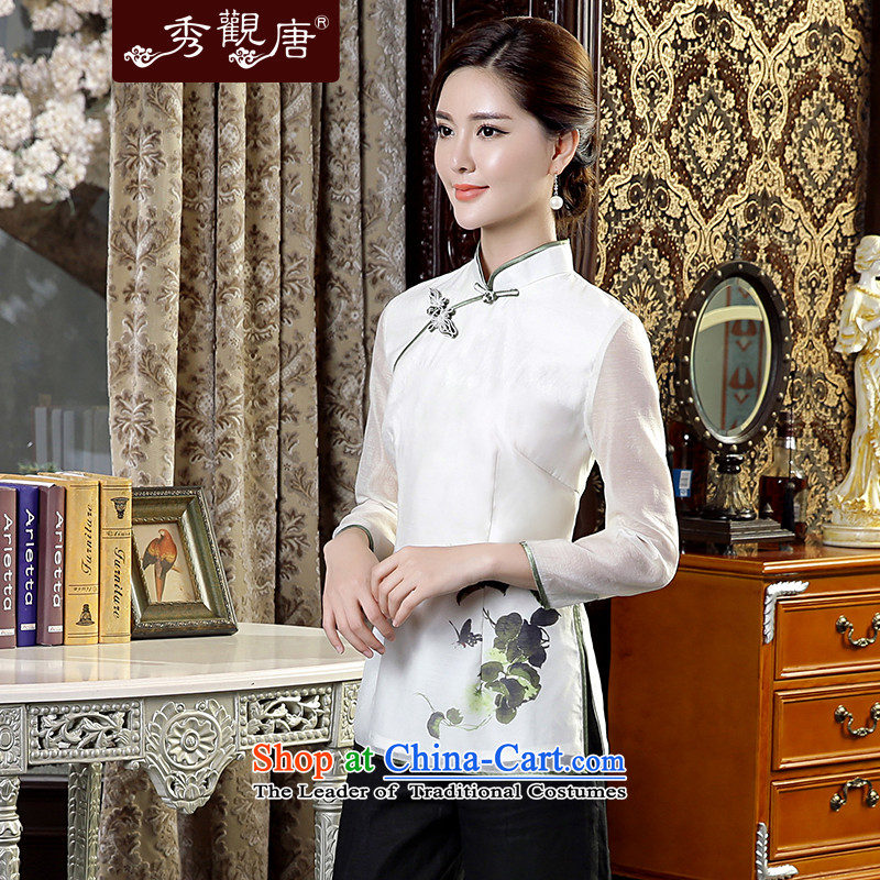 [Sau Kwun Tong] in the autumn of 2015, glistening New Tang blouses fresh white S, Soo-View Stamp Tang , , , shopping on the Internet