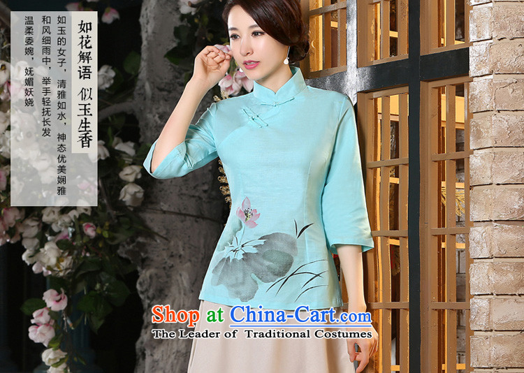 The new 2015 pro-am Fall/Winter Collections daily improved cotton linen Tang Dynasty Large qipao of ethnic Chinese women clothes +P0011 shirt skirt L picture, prices, brand platters! The elections are supplied in the national character of distribution, so action, buy now enjoy more preferential! As soon as possible.