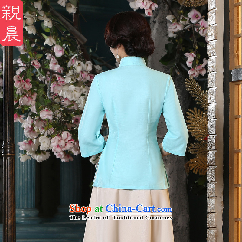 The new 2015 pro-am Fall/Winter Collections daily improved cotton linen Tang Dynasty Large qipao of ethnic Chinese women clothes +P0011 shirt skirts , L, pro-am , , , shopping on the Internet