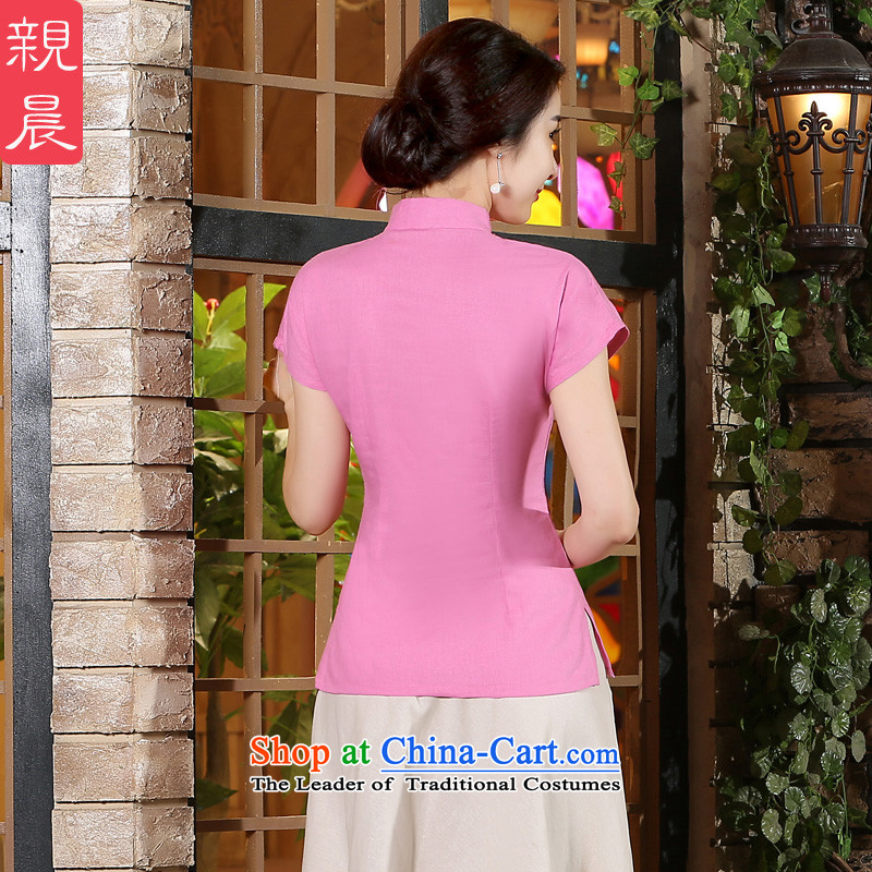 The pro-am a new summer for women cotton linen flax Ms. Han-chinese retro-to-day short-sleeved T-shirt shirt +P0011 improved cheongsam dress XL, pro-am , , , shopping on the Internet