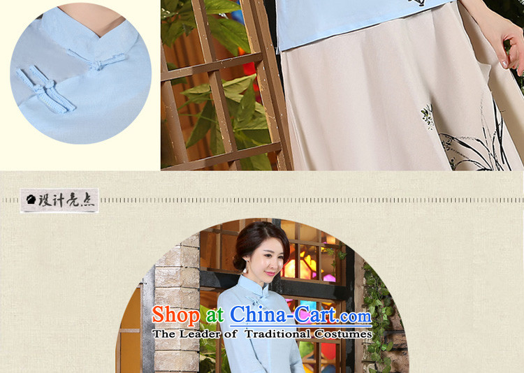 The pro-am new cheongsam shirt 2015 Fall/Winter Collections Improved Female Chinese Tang dynasty retro cotton Linen Dress Shirt +P0011 skirt L picture, prices, brand platters! The elections are supplied in the national character of distribution, so action, buy now enjoy more preferential! As soon as possible.